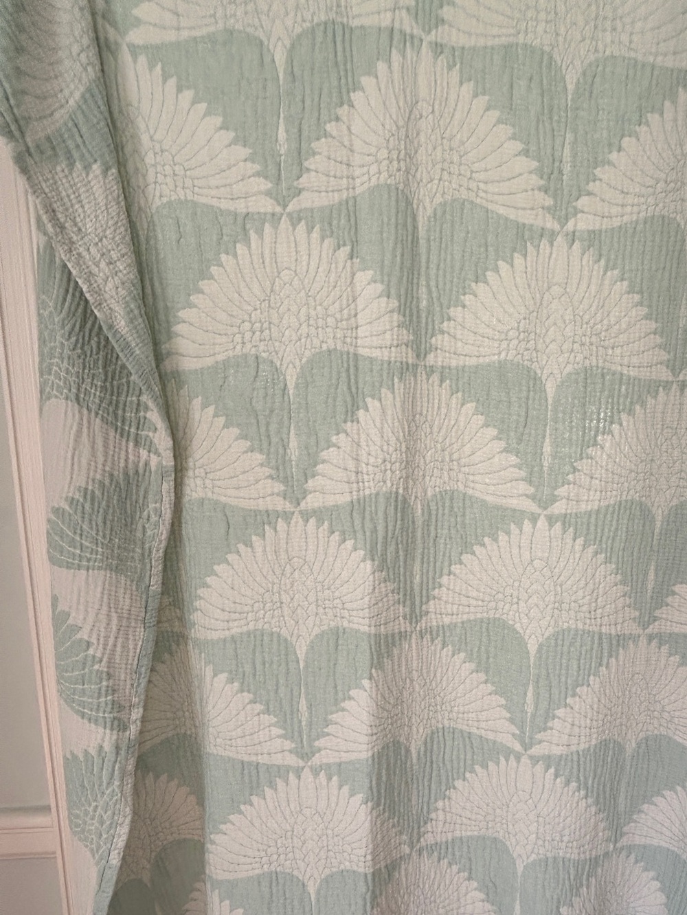 Luxury Jacquard Woven Blanket Swedish Blue Green Luxury Cotton 55 x 77 NEW! - Picture 13 of 16